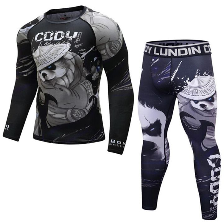 %E3%80%9013%20S%E3%80%91%20Boxing%20Set%20Compression%20Rashguard%20BJJ%20Kickboxing%20Tight%20T-shirts%20Muay%20Thai%20MMA%20Fitness%20Sportsuit%20-%20Image%203