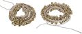Gold color Indian kathak dance foot accessories gejji, ghungroo paada salan for dancer women. 