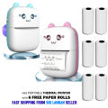 Small Portable Wireless Thermal Photo Printer Pocket Student Mini Bluetooth printer portable Label Printer cat printer 6 PCS FREE PAPER ROLLS - SRI LANKAN SELLER, FAST SHIPPING. 