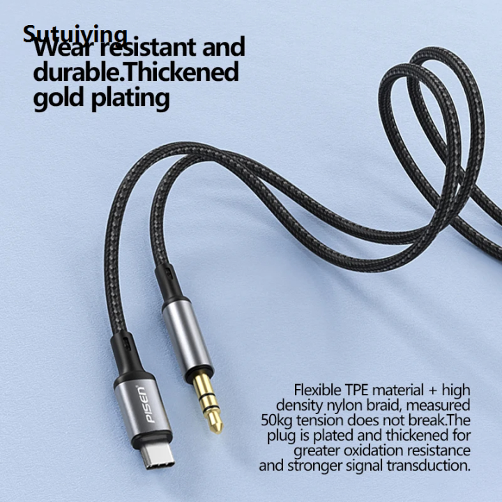 Sutuiying%20PISEN%20USB%20Type%20C%20To%203.5mm%20Jack%20Male%20Aux%20Audio%20Cable%20For%20Car%20Speaker%20Original%20Headphone%20Adapter%20For%20Samsung%20Huawei%20Xiaomi%20TV%20Box%20Wire%20Cord%20-%20Image%205