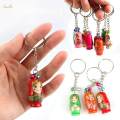 12x Wooden Stacking Dolls Pendant Russian Dolls Key Rings Russian Nesting Dolls Keychain for. 