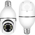 Light Bulb Camera WiFi Outdoor, 1080P Smart Light Bulb Camera Security Camera, Wireless Bulb Camera 360 Degree WiFi Outdoor Indoor Panoramic Camera 1PC-White. 