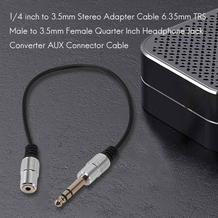 1/4%20inch%20to%203.5mm%20Stereo%20Adapter%20Cable%206.35mm%20TRS%20Male%20to%203.5mm%20Female%20Quarter%20Inch%20Headphone%20Jack%20Converter%20AUX%20Connector%20Cable%20-%20Image%202