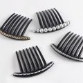 Vintage Pearl Crystal Hairclips Fashion Women Girls Maker Bun Hair Combs Plastic Shiny Chain Hair Accessories Ornament Headdress. 
