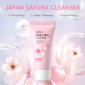 LAIKOU Sakura Skincare Set Face Serum Moisturizer Acne Pimple Patch Cleanser Mud Mask Brightening. 