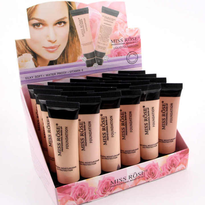 Miss Rose Matte Liquid Foundation 38ml Bright Color Sun Block Highlighter Concealer Long Lasting Waterproof Oil Control Foundation