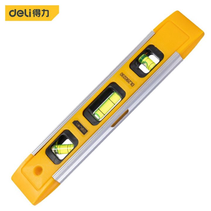Deli 9 inch 3 Spirit Level Bubble Mini Pocket Portable Spirit Level Tool Vertical Horizontal Gradienter Measuring Furniture