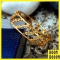 Gold Plated Beautiful Lock bangle With White Stone For Women Fashion Jewelry Gift. 