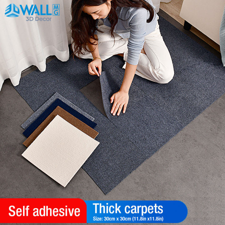 Self adhesive carpet 30x30cm living room carpet floor mat decor office ...