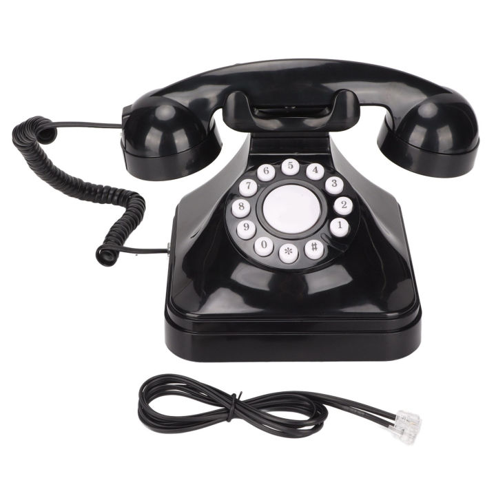 Classic Retro Black Telephone Dialer With Smart Voice Chip For Landline