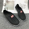 Hole Shoes Men's Summer Student Beach Shoes Breathable Closed Toe Sandals Plastic Net Lovers Shoes Non-Slip Shoe Cover Lazy Shoes. 