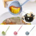 New Soup Spoon Long Handle Kitchen Strainer Solid Color Cooking Colander Kitchen Scoop Plastic Tableware Colander Hot. 