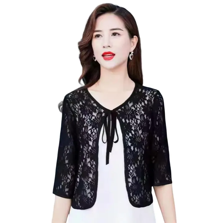 DESCENTE%20Lace%20Jacket%20Boho%20Floral%20Embroidered%20Lace-up%20Shawl%20Jacket%20for%20Women%20Stylish%20Sun%20Protection%20Coat%20with%20Hollow%20Out%20Design%20Perfect%20for%20Fall%20Spring%20Seasons%20Women%20Lace%20Jackets%20-%20Image%202