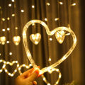 Fairy Curtain Light Love Heart Style Battery Powered Wire String Lights Suitable for Valentine's Day Wedding Birthday Decoration. 