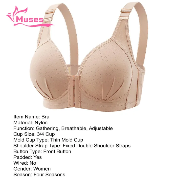 Muses%20Mall%20Non-wired%20Push-up%20Bra%20Comfortable%20Front%20Closure%20Push%20Up%20Bra%20for%20Women%20Soft%20Breathable%20Adjustable%20Straps%20No%20Wire%20Padded%20Solid%20Color%20Lady%20Bra%20Ideal%20for%20Southeast%20Asian%20Buyers%20Adjustable%20Shoulder%20Strap%20-%20Image%203
