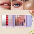 33/34 Colors Makeup Palette, Shimmer Eyeshadow, Lip Glaze, Highlighter, Blush, Beginner'S All-in-One Cosmetic Kit, Waterproof, Multi-Tone Berry, Brown, Green, Orange, Purple, Festive Gift Set for Music Festivals, Valentine's, Christmas. 