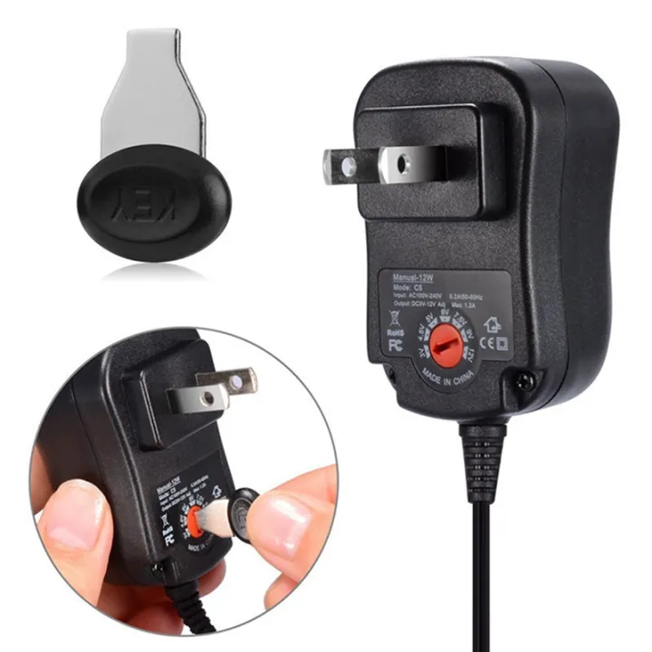 12W%203V%204.5V%205V%206V%207.5V%209V%2012V%201A%20Adjustable%20Power%20Adapter%20AC/DC%20Charger%20Universal%201A%20Switching%20Power%20Supply%20US%20Plug%20-%20Image%203