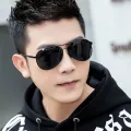 LouisWill Men Sunglasses Frog Mirror Classic Sunglasses Double Beam Frame UV400 Polarized Discoloration Sunglasses Eyewear Ultra Light Elastic Leg Anti Glare Glasses Outdoor Sports Driving Sunglasses. 