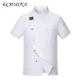 Restaurant Uniform Patch Pocket Men Women Kitchen Cooking Shirt. 