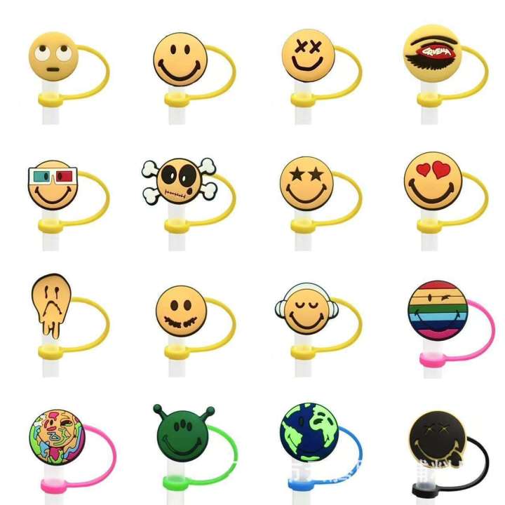 New%20Straw%20Cap%20Emoji%20Theme%2010mm%20Dustproof%20Plug%20Silicone%20Protective%20Cover%20Thermos%20Cup%20Accessory%20-%20Image%205