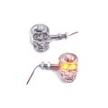 【H03】 Universal LED Motorcycle Turn Signal Light Skull Skeleton Headlight Front Head Motorcycle Decorations. 