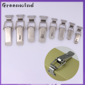 【FOOT SOFA】1x Stainless Steel Spring Loaded Draw Toggle Latch Clamp Clip Silver Hasp Latch Catch Clasp 90 Degrees Duck-mouth Buckle Hook Lock. 