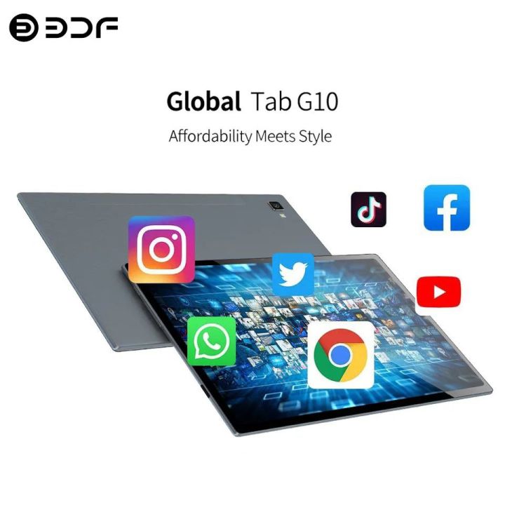 BDF Ultra Slim G10-10.1 Inch-Octa Core-6GB RAM-128GB ROM-4G LTE-WiFi-6000mAh Battery TABLET