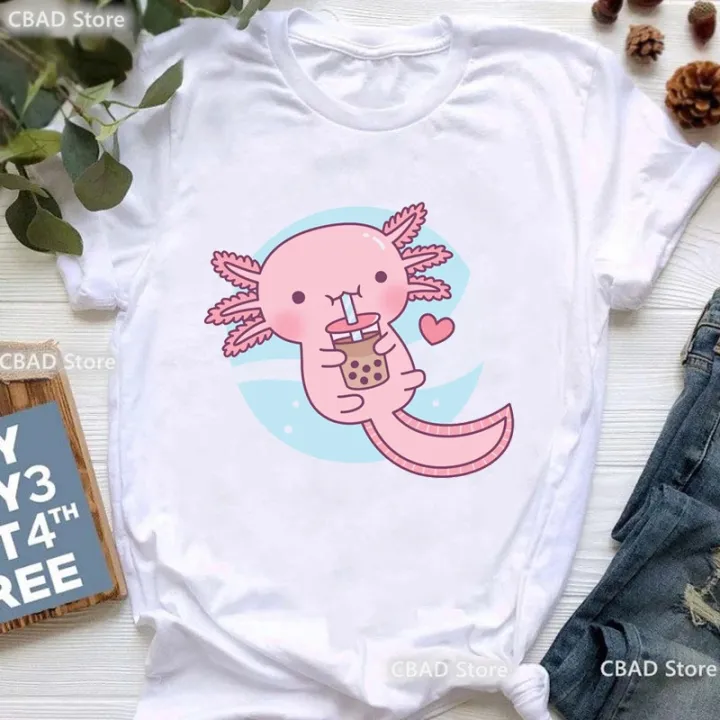 Chubby%20axolotl%20enjoys%20bubble%20tea%20print%20t%20shirt%20Girls%20cute%20koala%20bear/guinea%20pig%20tshirt%20women%20Harajuku%20kawaii%20clothes%20T-shirt%20-%20Image%202