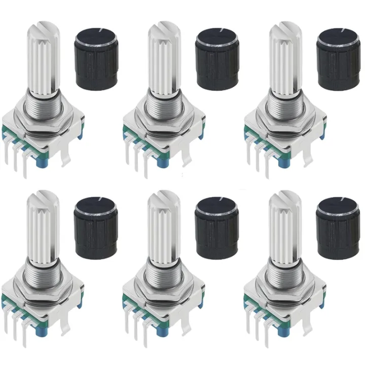 EC11 6pcs Rotary Encoder with Push Button 360° 5 Pins for , ,ESP32 and ...