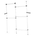 DIY Coat Hanger Garment Rack Portable Indoor Garment Rack Tools Free DIY Heavy Duty Adjustable Clothes Hanger for Household. 