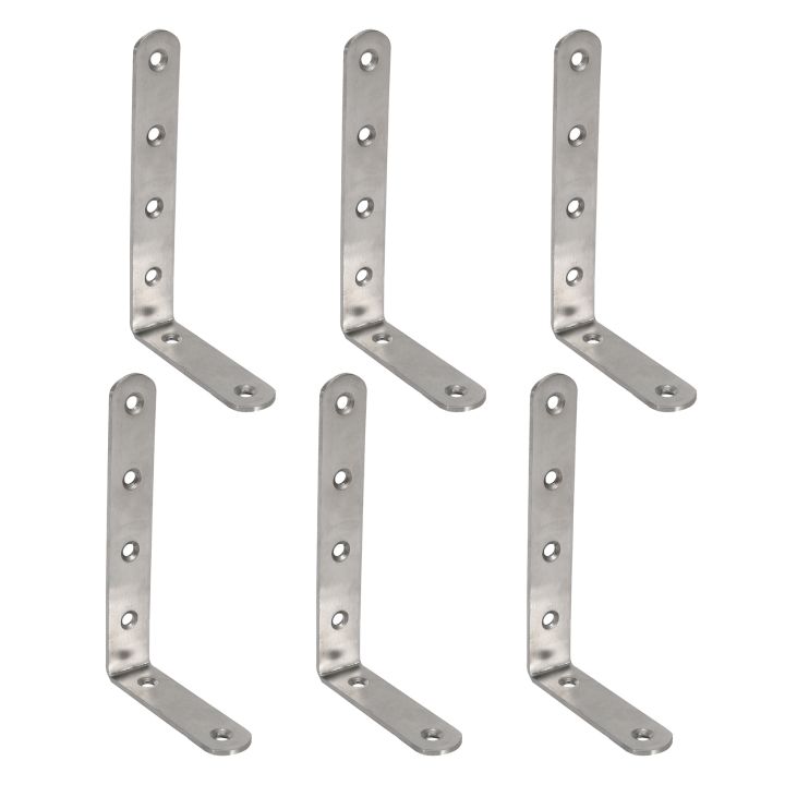 6Pcs 125X75mm L Shape Stainless Steel Shelf Corner Brace Angle Bracket ...