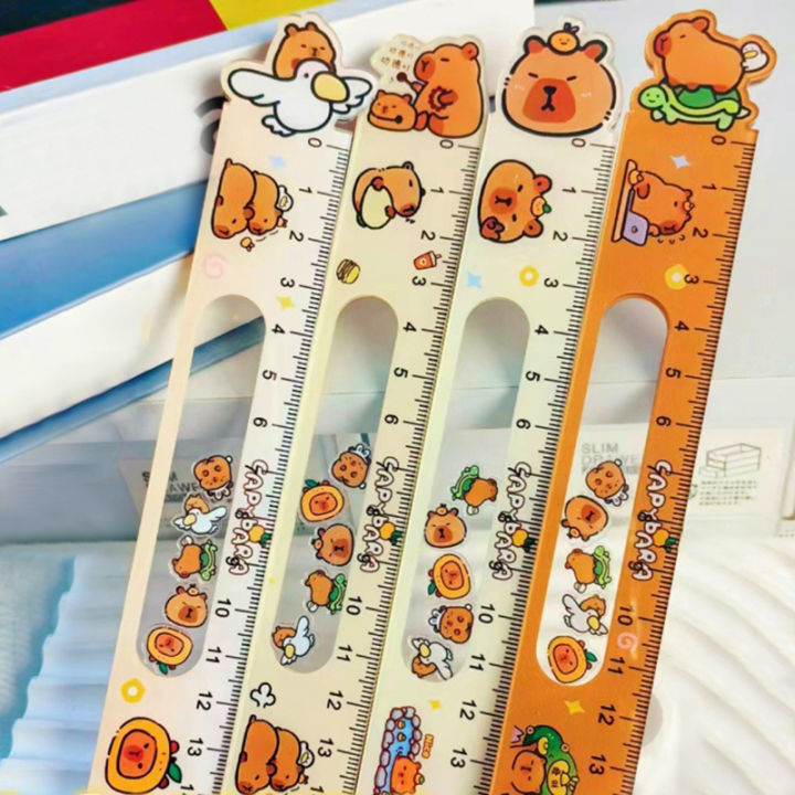 1PC 15cm High Beauty Drawing Ruler Cute Cartoon Capibala Students Learn ...