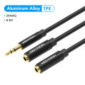Vention Audio Splitter 3.5mm Aux Earphone Extension Cable Splitter Jack 3.5mm Audio Cable Male to 2 Female AUX Cable Headphone Splitter Connector For Headset Laptop iPhone Samsung PC Tablet Audio Auxiliary Extender Cord. 
