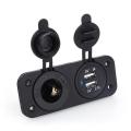 12V Universal Socket Dual USB Charger & Splitter for Motorcycles Cars rucks. 