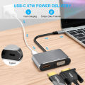 4 In 1 USB Type C To HDMI 4K VGA USB 3.0 PD Adapter Audio Video Converter USB C HDMI Cable for Laptop PC. 