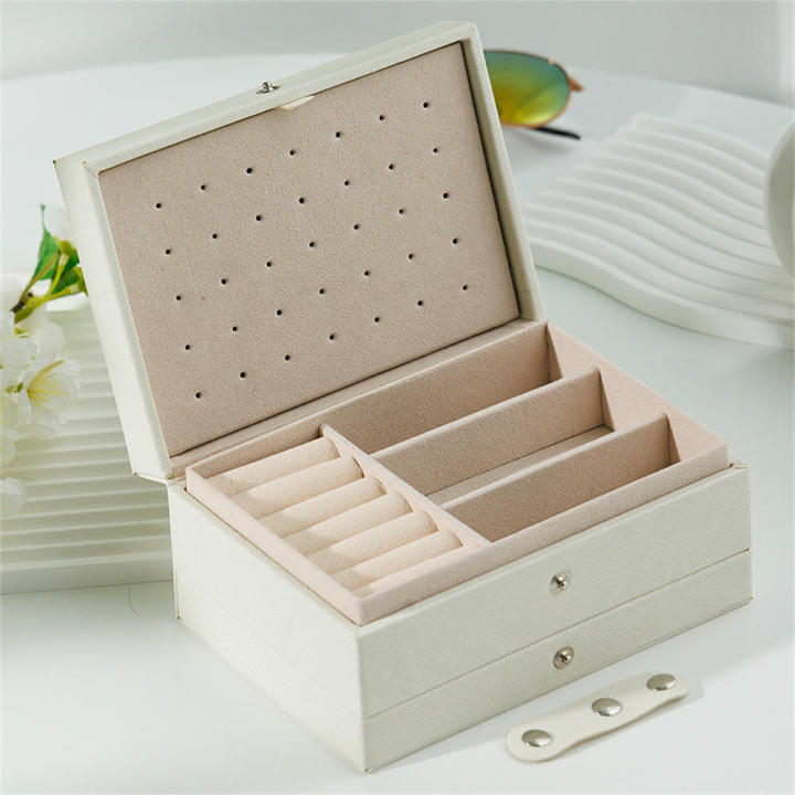 Portable Accessories Storage Jewelry Organizer Large Capacity Display Box Earrings Box Dustproof Storage Boxes