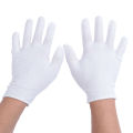 Lightweight white inspection cotton work high stretch gloves for coin jewelry. 