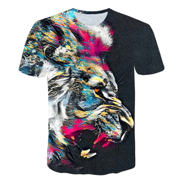 New%202023%20Baby%20Lion%20Boys%20Girls%20T%20Shirts%20Clothes%20Kids%20Short%20Sleeve%203D%20Printed%20T-Shirts%20Children%20Animal%20Clothing%20Tees%20Tops%20Costume%20-%20Image%205
