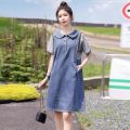 Summer Dress Fat People a Line Skirt a Set of Straight Dress Thin Small Summer Jeans for Women New. 