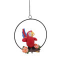 Parrot Crafts, Waterproof Beautiful Hanging Iron Ring Parrots for Courtyard for Balcony. 