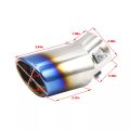 General Motors new exhaust muffler stainless steel car exhaust tail tip pipe cover muffler grilled blue (curved type), suitable for most cars with a diameter of 5.3-3.8Cm. 