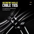Creative Reusable Nylon Cable Ties with Screw Hole Mount Self Locking Loop Wrap Office Cables Wire Bundle Ties. 