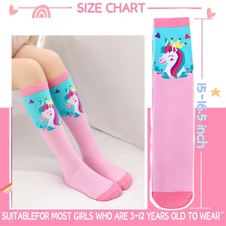 Tit Girls Toddler Socks Dance Kids Long Knees Cartoon Cute Knee Socks Kids Cotton Girls & Socks Rainbow Socks