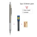 【HOT】 0.3, 0.5, 0.7, 0.9, 1.3, 2.0Mm Metal Mechanical Pencil With Lead Refills Set Student Art Sketch Drafting Automatic Pencil School. 