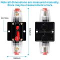 12V-24V DC Fuse Holder,Audio Circuit Breaker,Auto Car Stereo Inline Fuse Holders, Manual Reset 60A. 