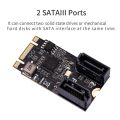 M2 PCIE NVMe SATA6G 2 Port SATA III 6Gb/S M.2 22X42 M Key and B Key Controller Adapter Card JMB582. 