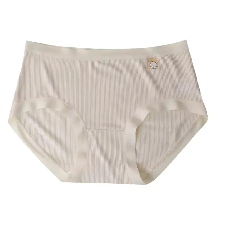 %5BGlamorous%5D%20Cream%20Thread%20Cartoon%20Printed%20Bear%20Mid%20Waist%20Girl%20Underwear%20Women's%20Comfortable%20Soft%20High%20Elastic%20Simple%20Women's%20Briefs%20-%20Image%205