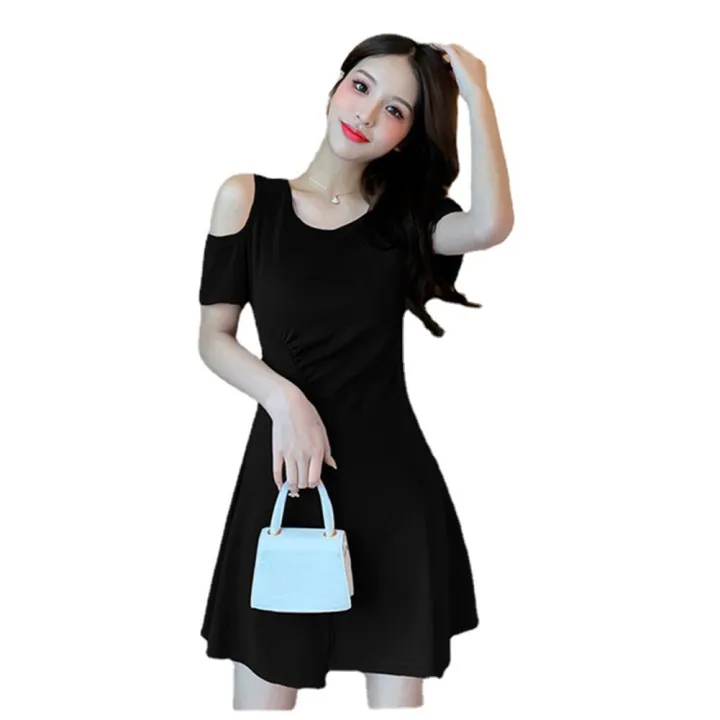 Yfashion%20Women%20High%20Waist%20Dress%20Fashion%20Short%20Sleeves%20Waist-in%20A-line%20Skirt%20Sweet%20Solid%20Color%20Short%20Dress%20color%20-%20Image%206