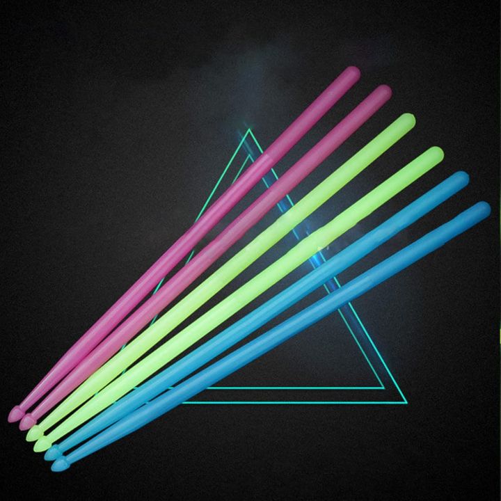 Nylon Glow Luminous Drumstick Pair Light Up Drum Sticks Musical ...