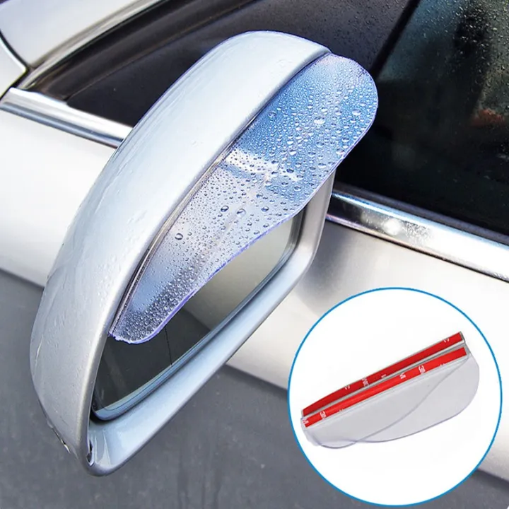 2Pcs Universal Flexible PVC Car Back Mirror Eyebrow Rain Cover Car Accessories Rearview Mirror Rain Shade Rainproof Blad(color:brown)